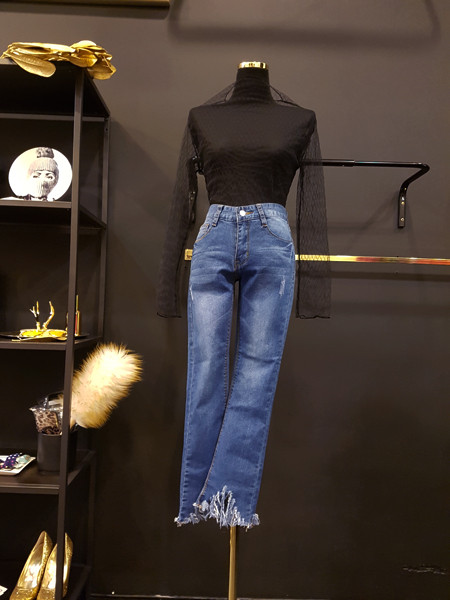 Korea Jeans Pants Washing Hem Hemming Surgery Span