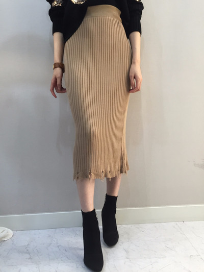 Long-sleeved knit long skirt 20 women's name by