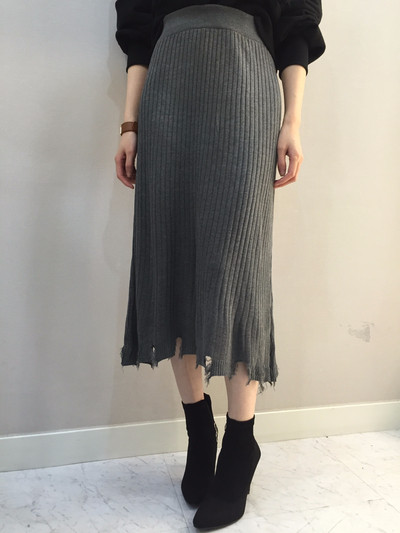 Long-sleeved knit long skirt 20 women's name by