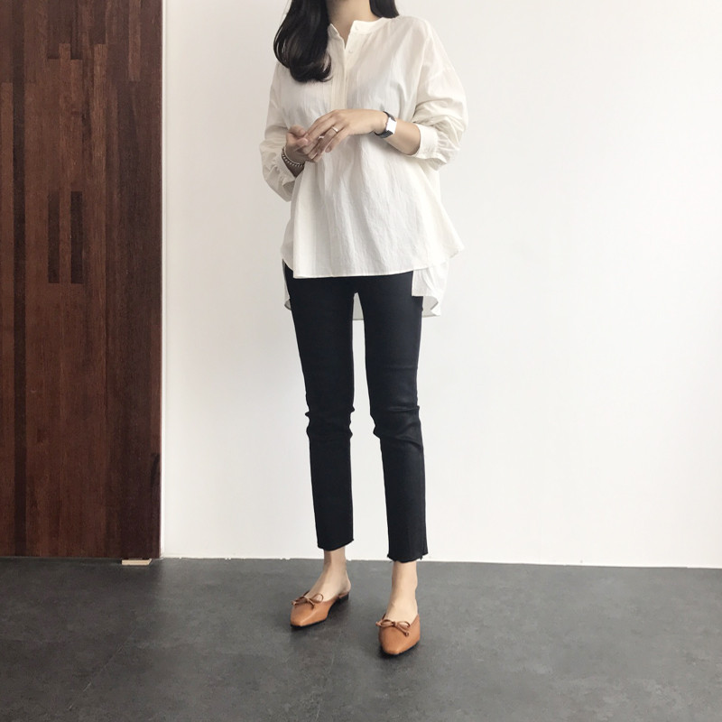 Cotton Henley Neck Shirt DT170310027-11 Blouse Gir