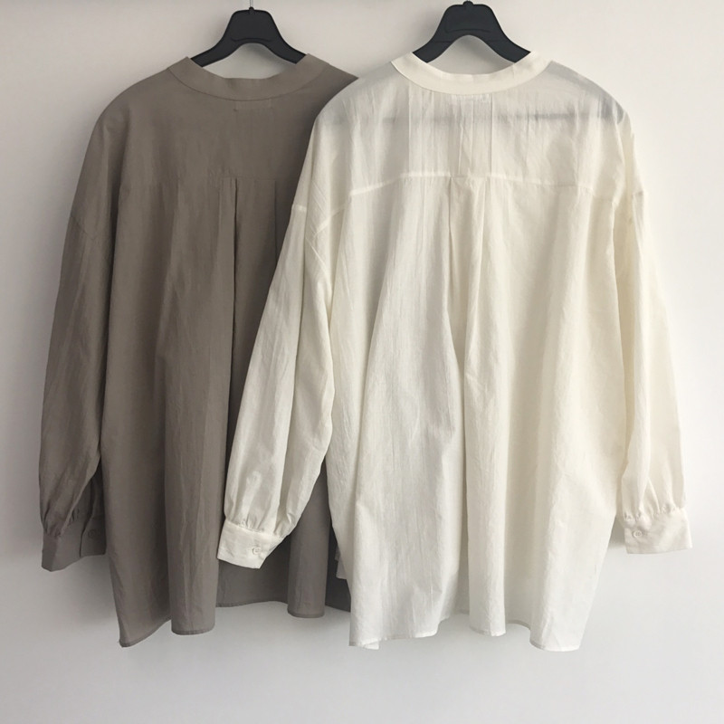 Cotton Henley Neck Shirt DT170310027-11 Blouse Gir