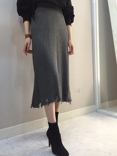 Long-sleeved knit long skirt 20 women's name by