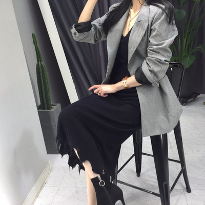 Long-sleeved knit long skirt 20 women's name by