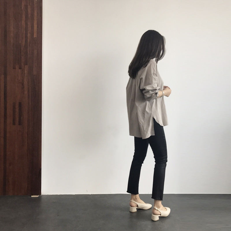 Cotton Henley Neck Shirt DT170310027-11 Blouse Gir