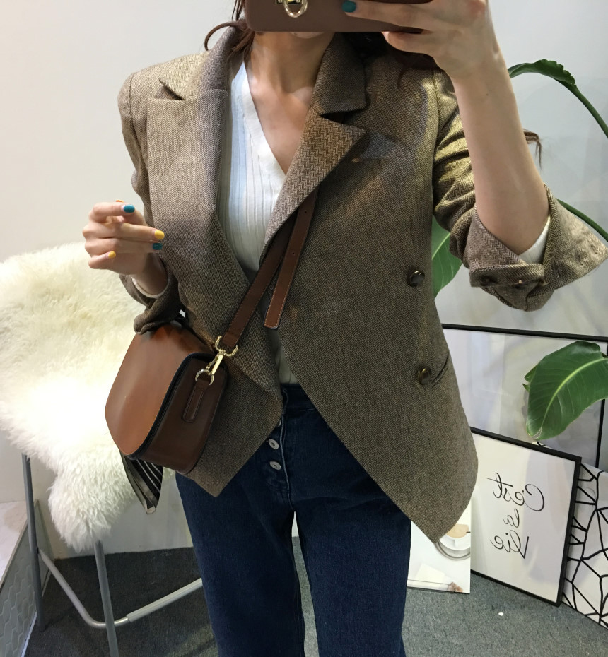 New Three Way Mini Leather Leather Back Brown Bag 