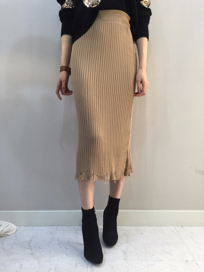 Long-sleeved knit long skirt 20 women's name by