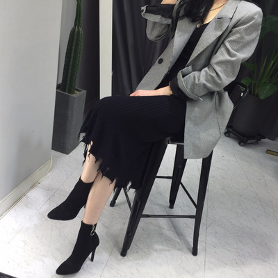 Long-sleeved knit long skirt 20 women's name by