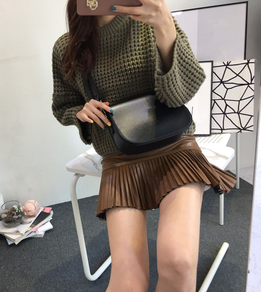 New Three Way Mini Leather Leather Back Brown Bag 