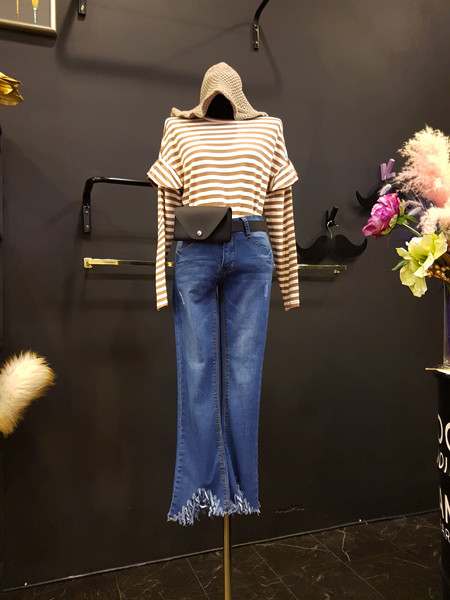 Korea Jeans Pants Washing Hem Hemming Surgery Span