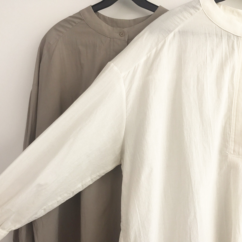 Cotton Henley Neck Shirt DT170310027-11 Blouse Gir