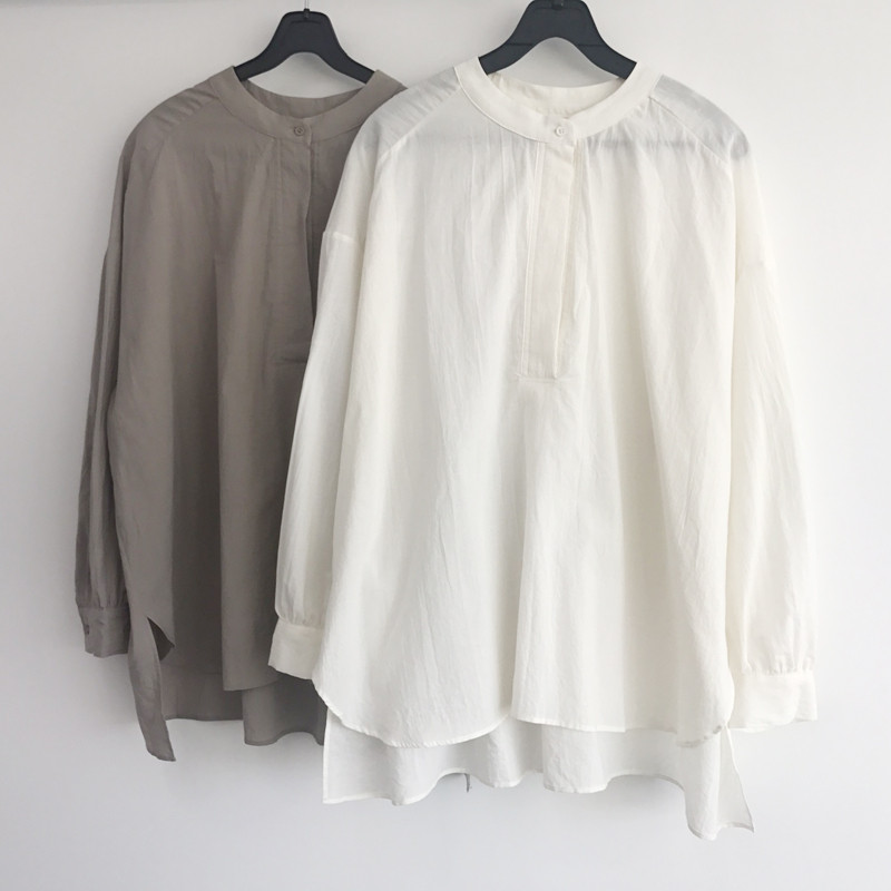 Cotton Henley Neck Shirt DT170310027-11 Blouse Gir