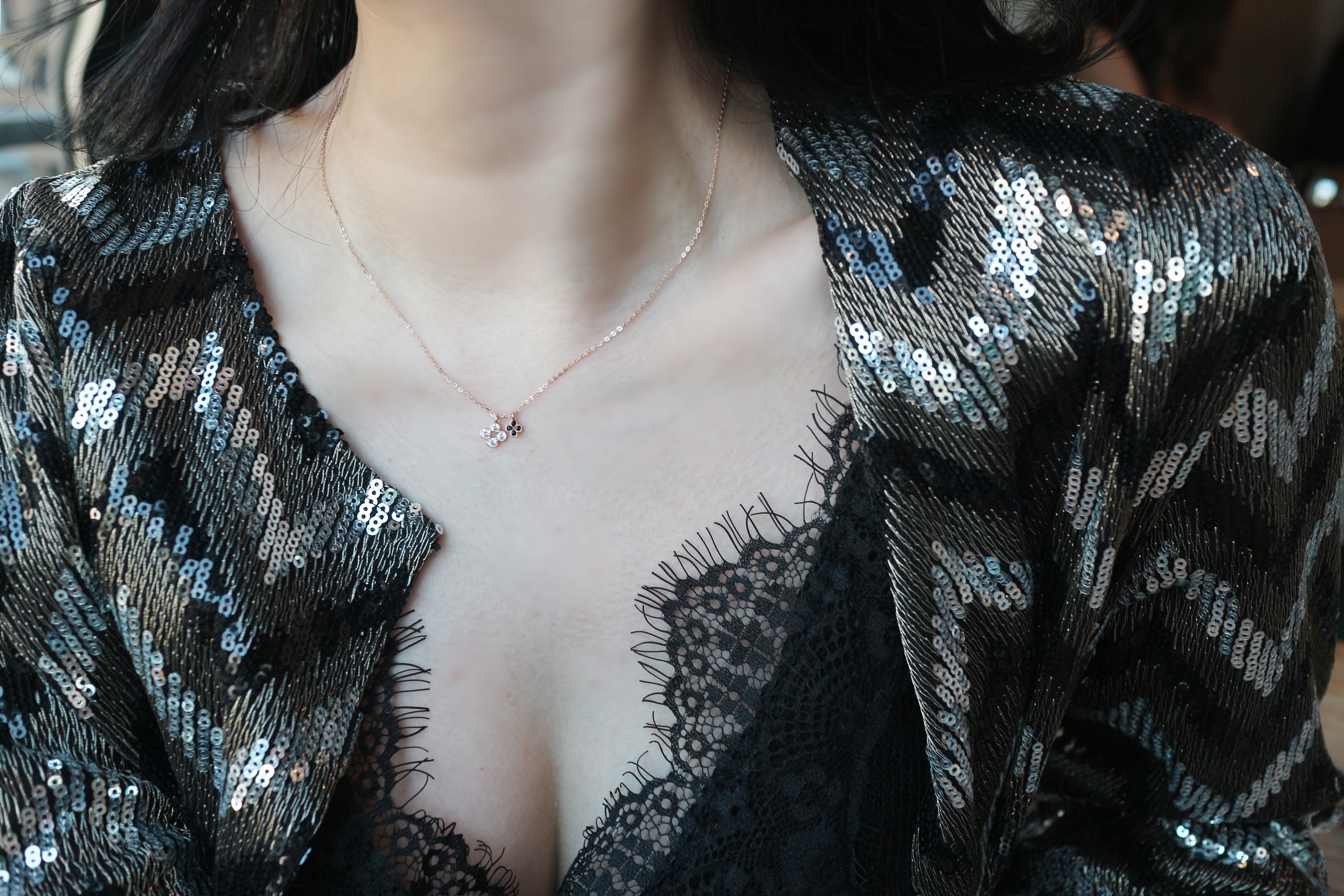 Clover Necklace Feminine charms 30s 14k gifts Four