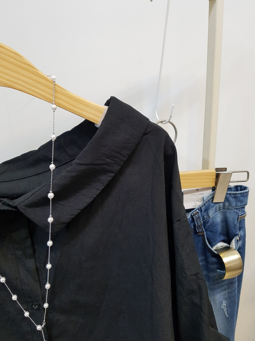 Sleeveless pleated shirring collar shirt blouse