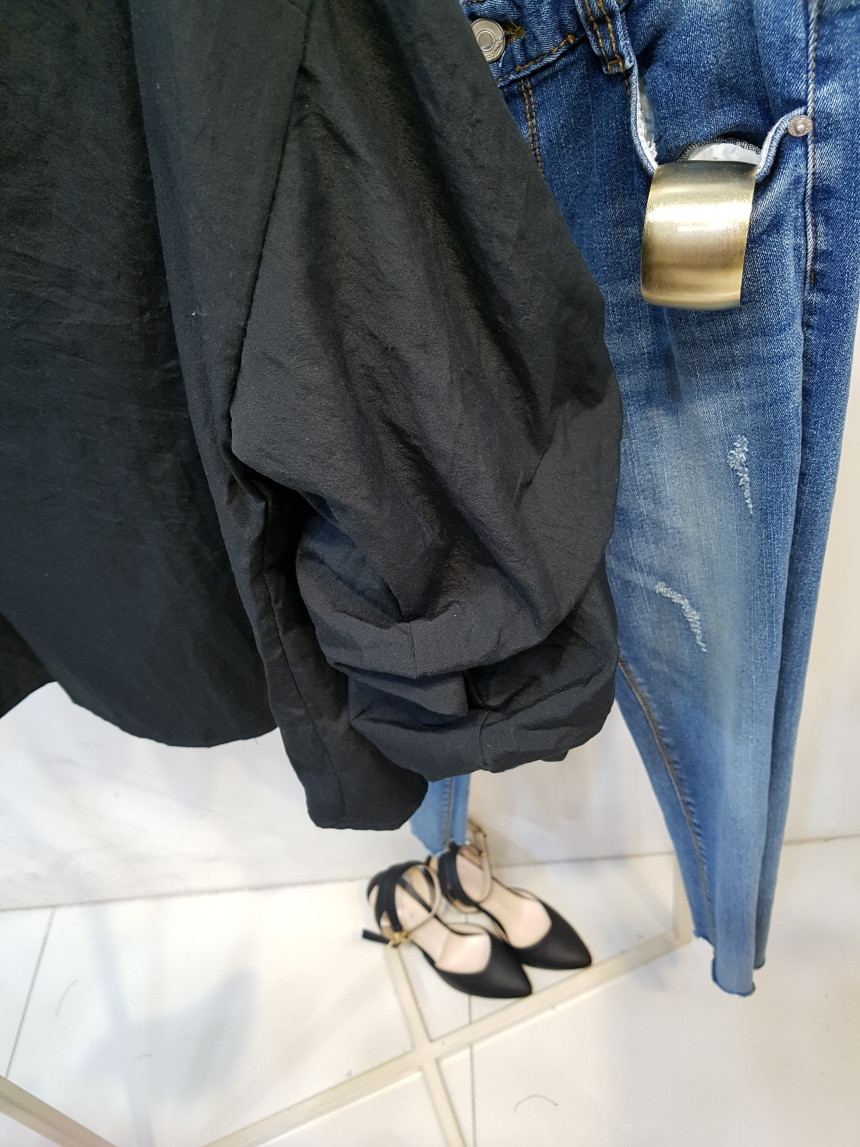 Sleeveless pleated shirring collar shirt blouse