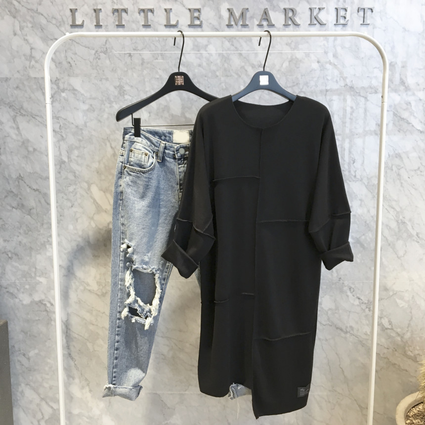 basic Uncontracted Round T-Shirt One Piece Plain R