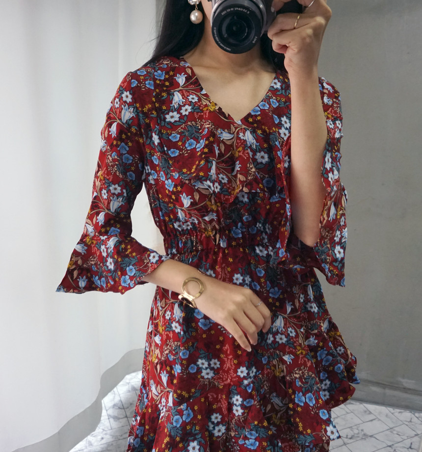 New Women Dress Autumn Statue Flower Cangkuan Unba