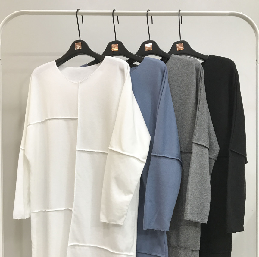 basic Uncontracted Round T-Shirt One Piece Plain R