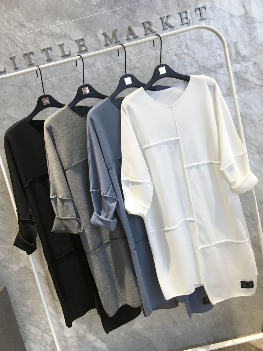 basic Uncontracted Round T-Shirt One Piece Plain R