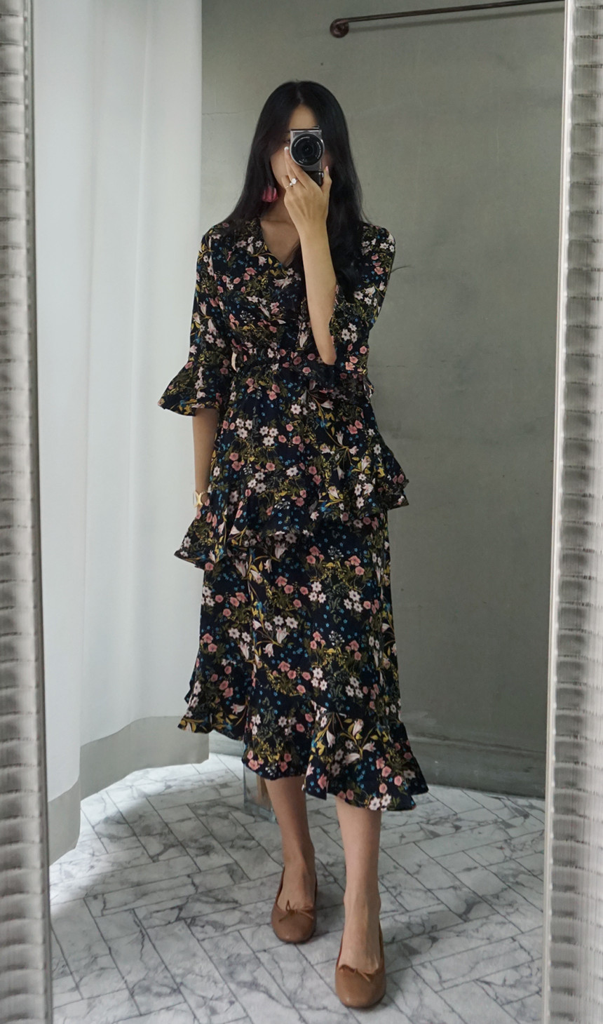 New Women Dress Autumn Statue Flower Cangkuan Unba