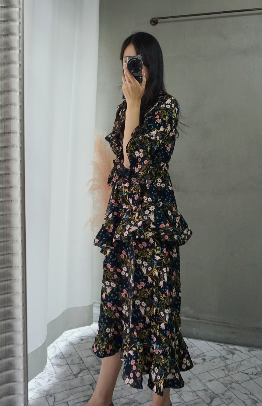 New Women Dress Autumn Statue Flower Cangkuan Unba