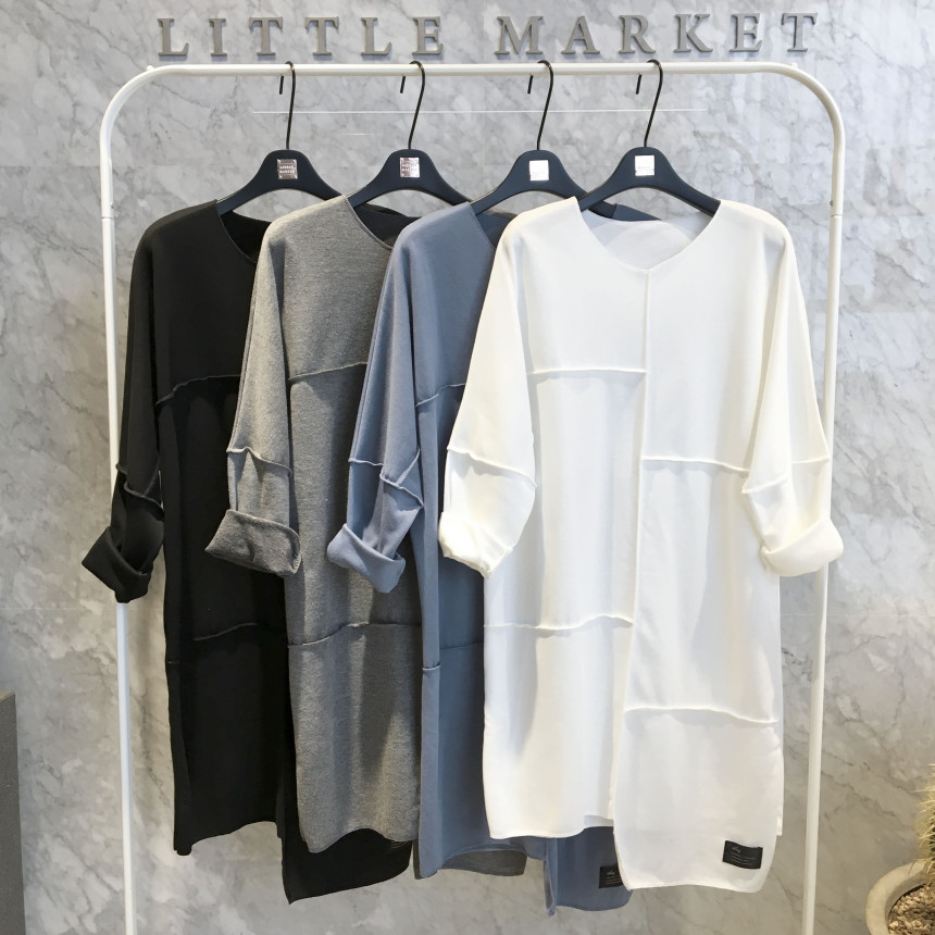 basic Uncontracted Round T-Shirt One Piece Plain R