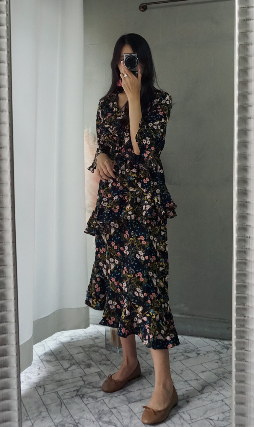 New Women Dress Autumn Statue Flower Cangkuan Unba