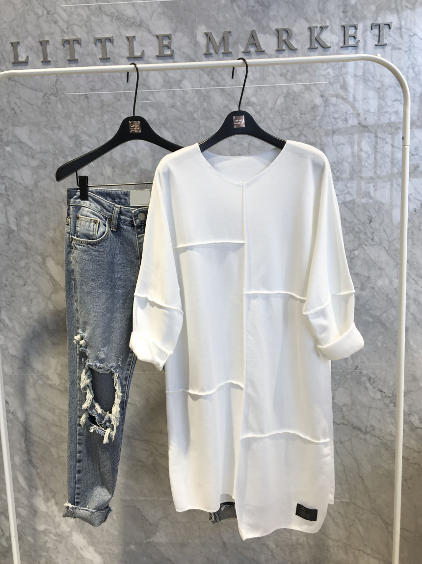 basic Uncontracted Round T-Shirt One Piece Plain R