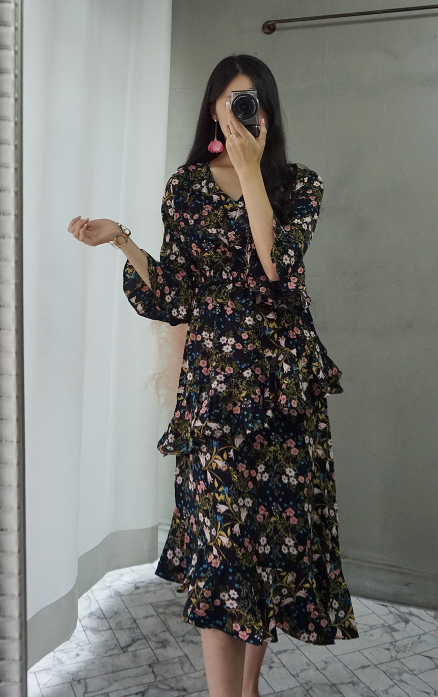 New Women Dress Autumn Statue Flower Cangkuan Unba