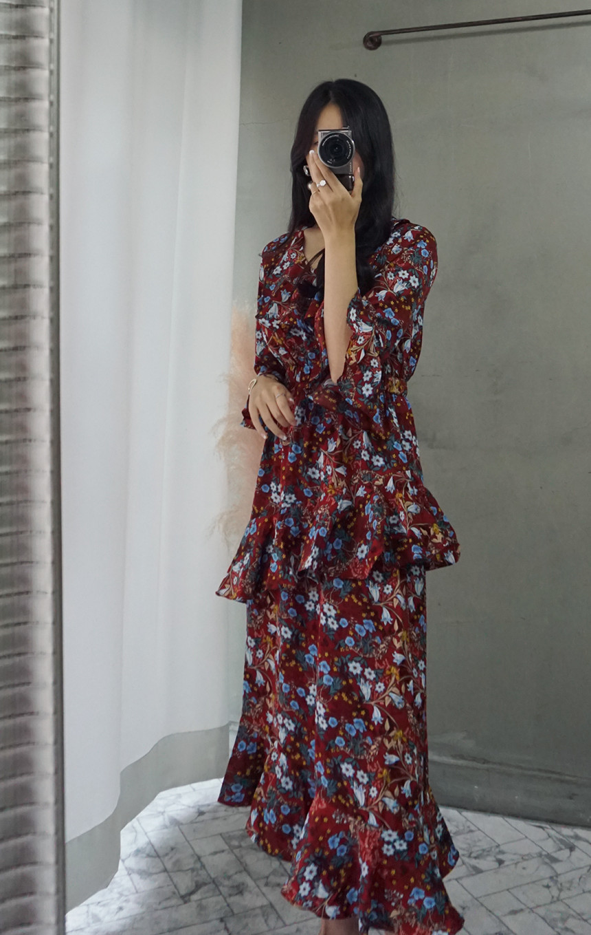 New Women Dress Autumn Statue Flower Cangkuan Unba