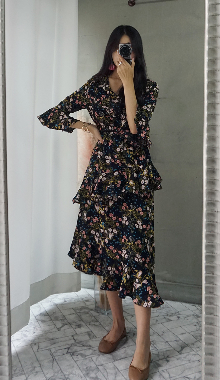 New Women Dress Autumn Statue Flower Cangkuan Unba