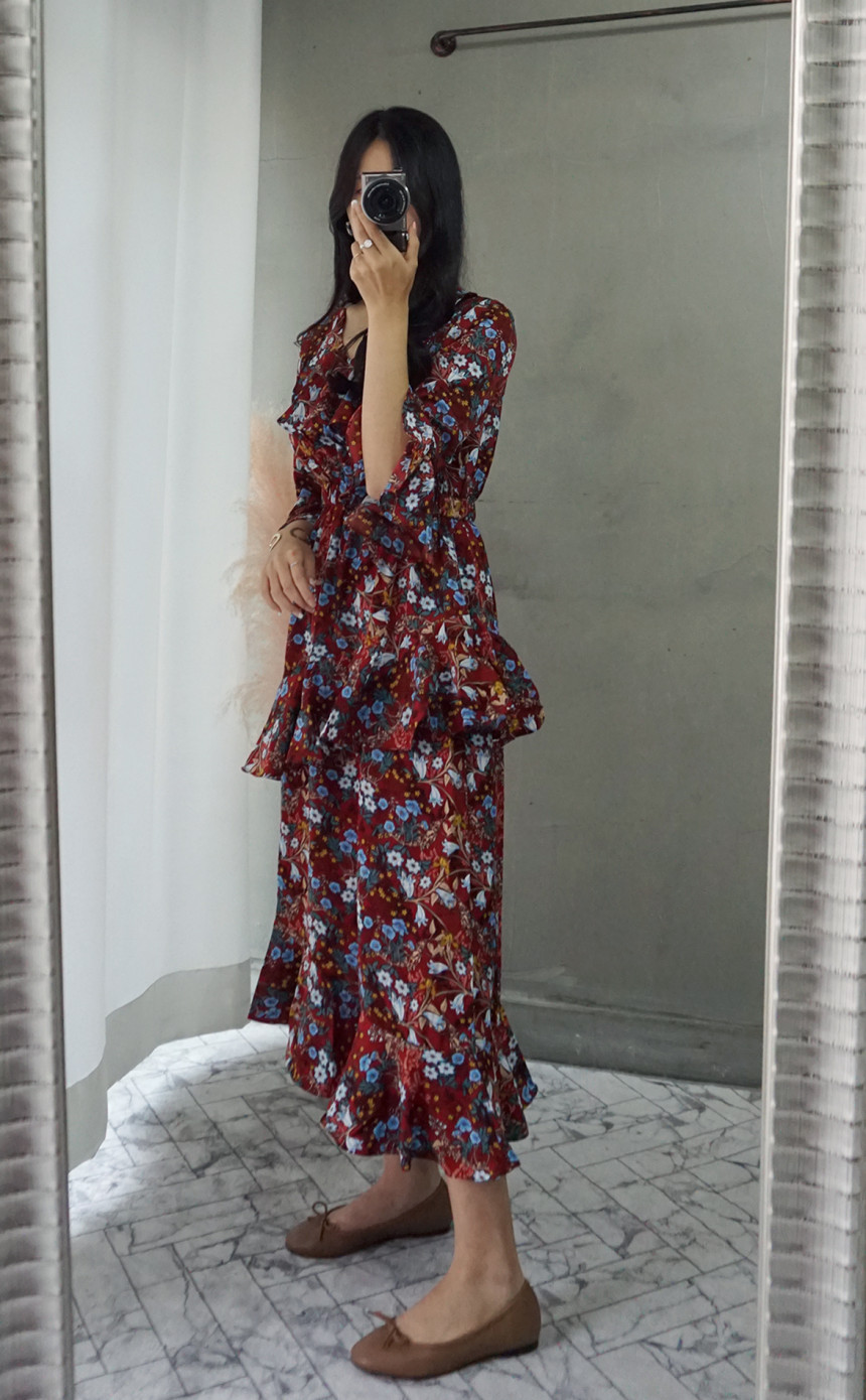 New Women Dress Autumn Statue Flower Cangkuan Unba