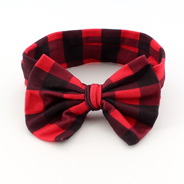 W블랙체크리본 아기헤어밴드 신생아헤어밴드