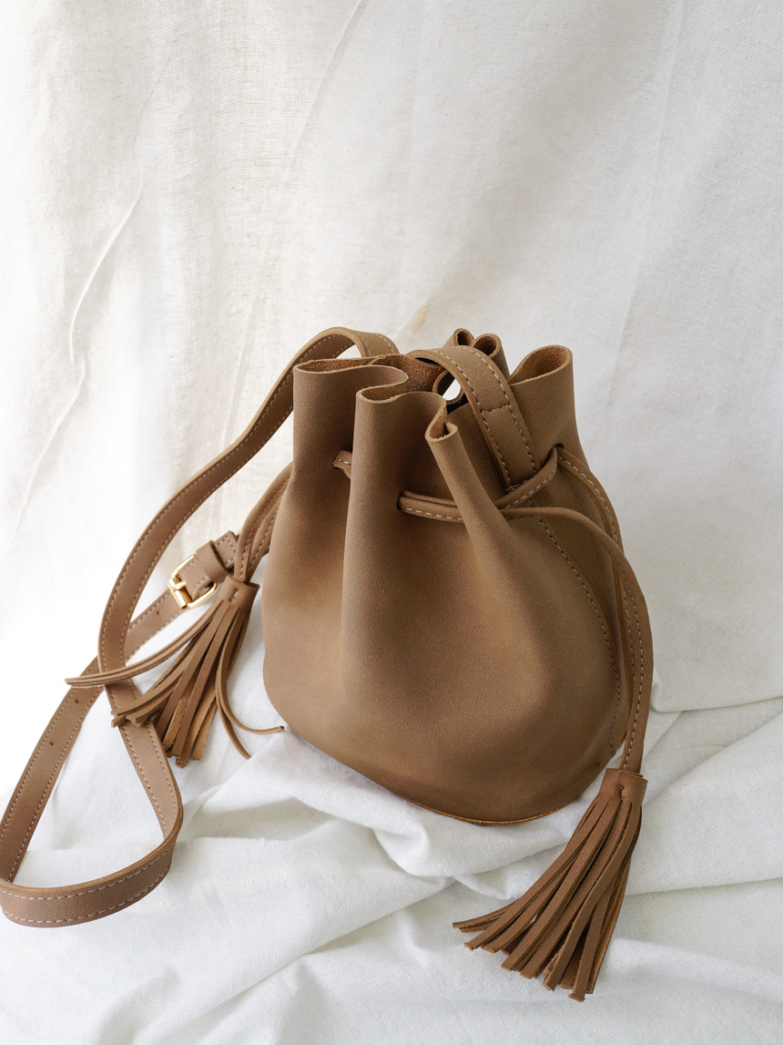 New suede mini bucket 4color kitsch bag casual coo