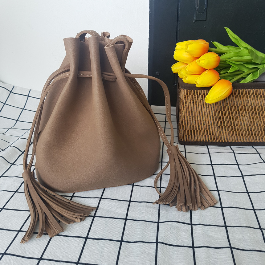 New suede mini bucket 4color kitsch bag casual coo