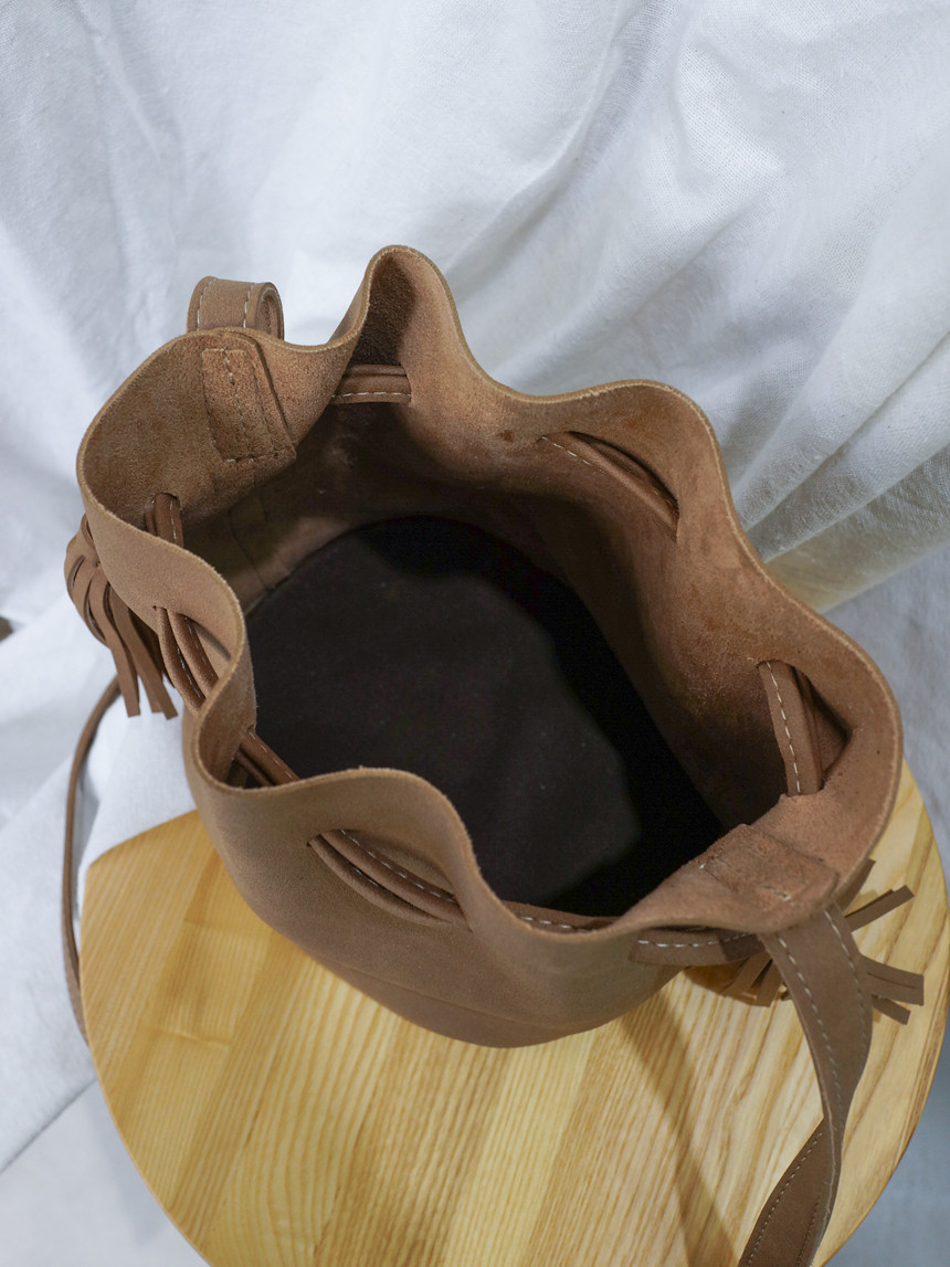 New suede mini bucket 4color kitsch bag casual coo