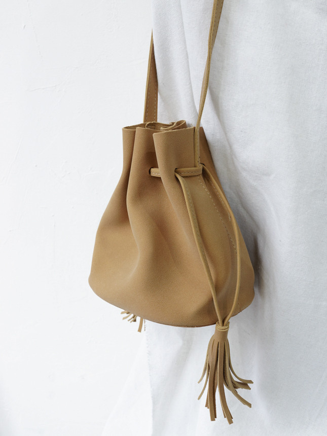 New suede mini bucket 4color kitsch bag casual coo