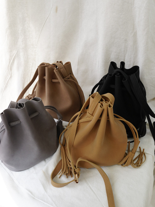 New suede mini bucket 4color kitsch bag casual coo