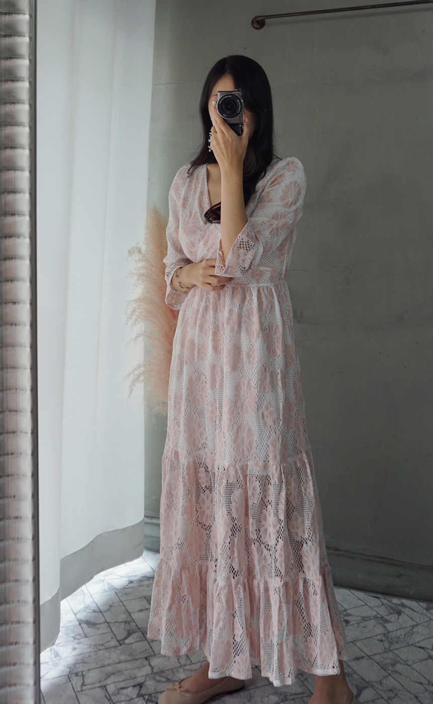 New Women Dress Autumn New Flower Dresses Maxi Lon