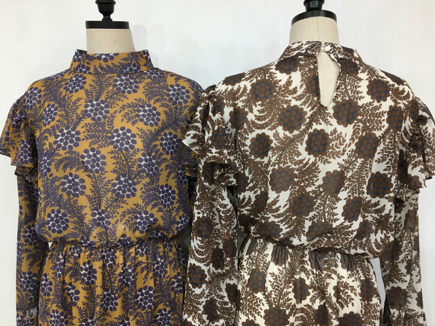 Free Shipping Autumn Flower Chiffon Long Dress 2CO