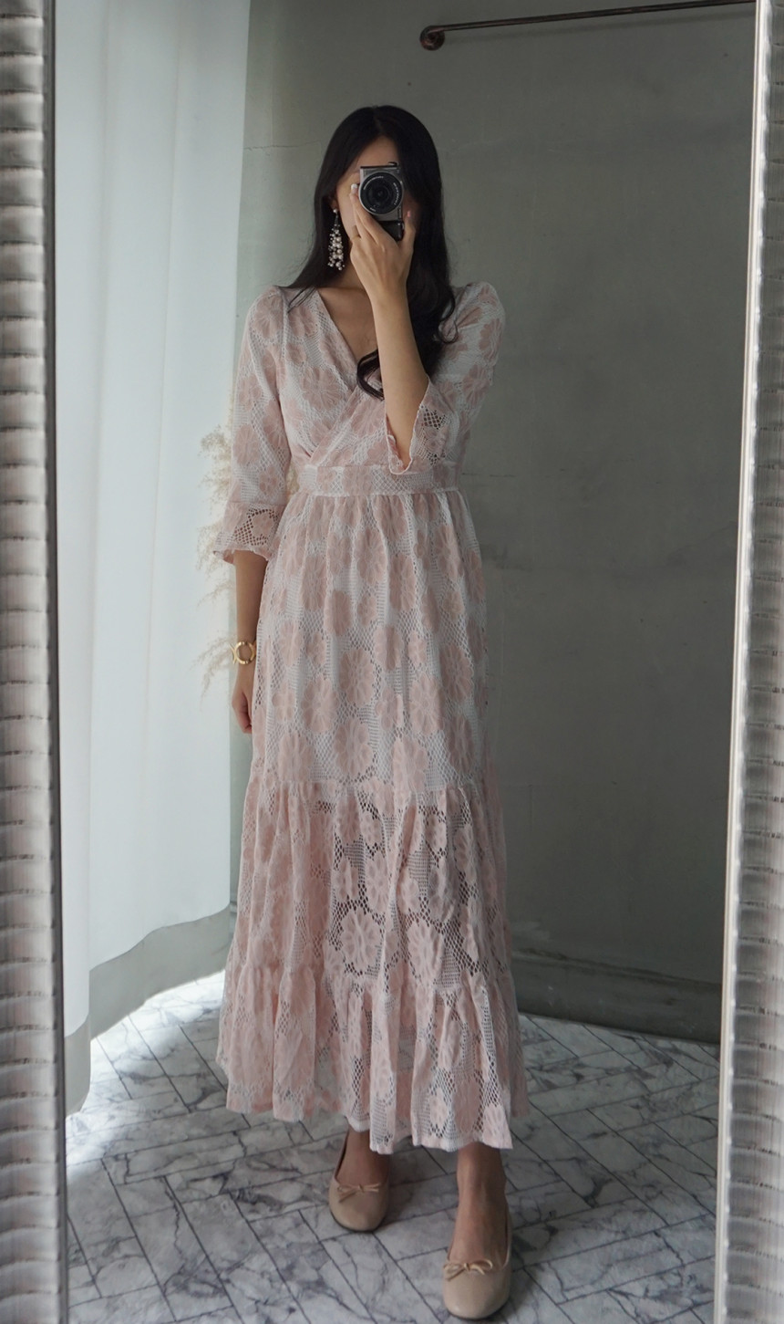 New Women Dress Autumn New Flower Dresses Maxi Lon