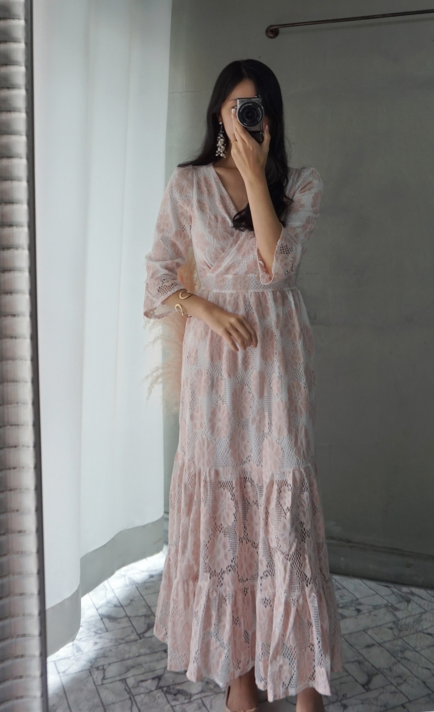 New Women Dress Autumn New Flower Dresses Maxi Lon