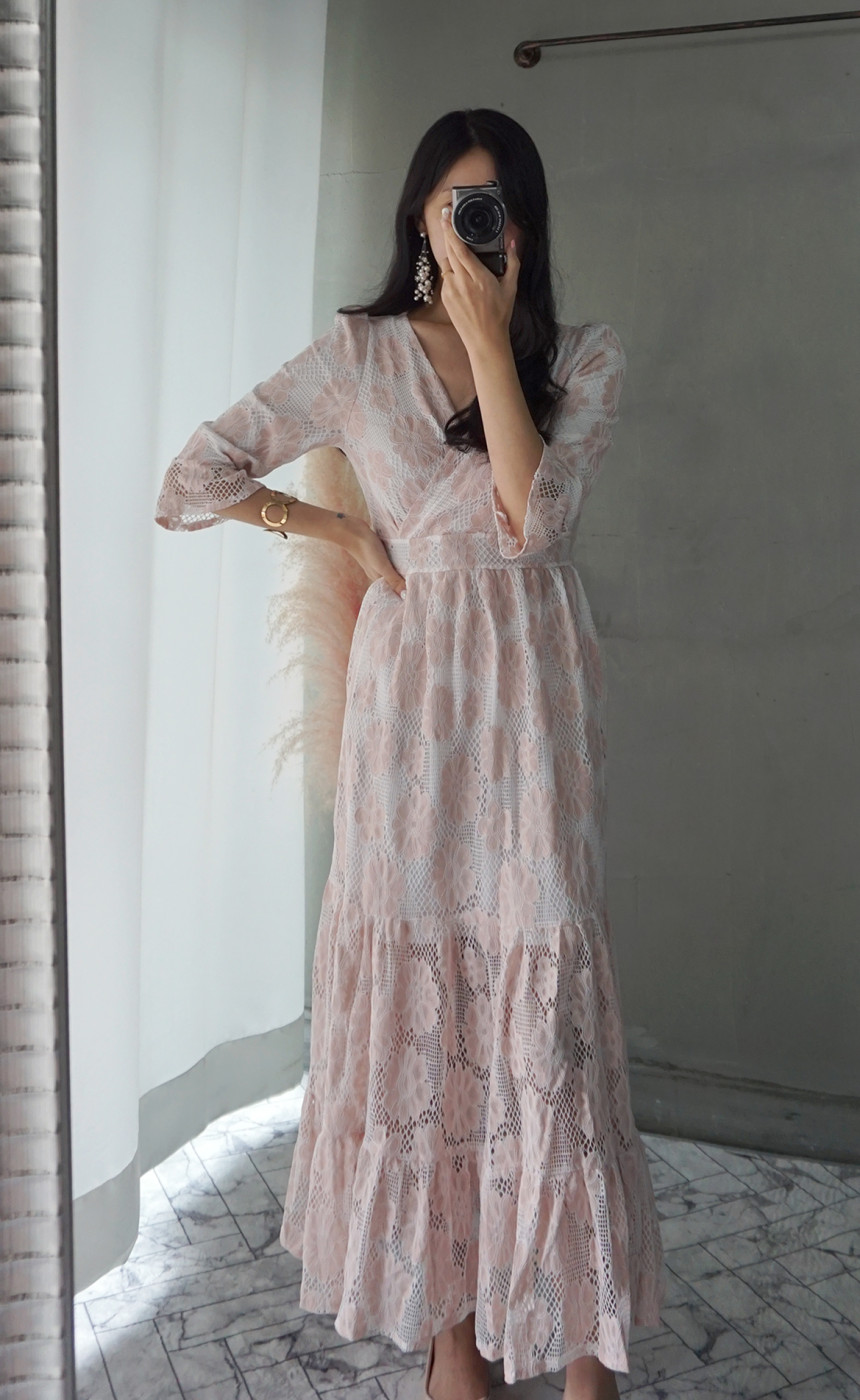 New Women Dress Autumn New Flower Dresses Maxi Lon