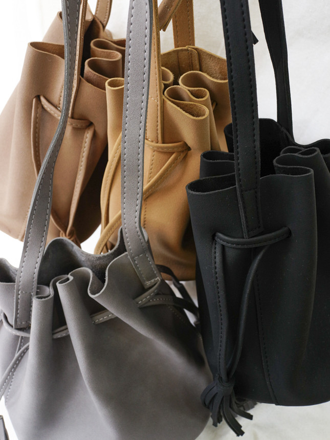 New suede mini bucket 4color kitsch bag casual coo