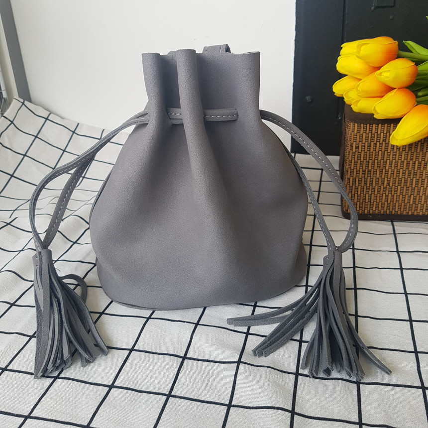 New suede mini bucket 4color kitsch bag casual coo