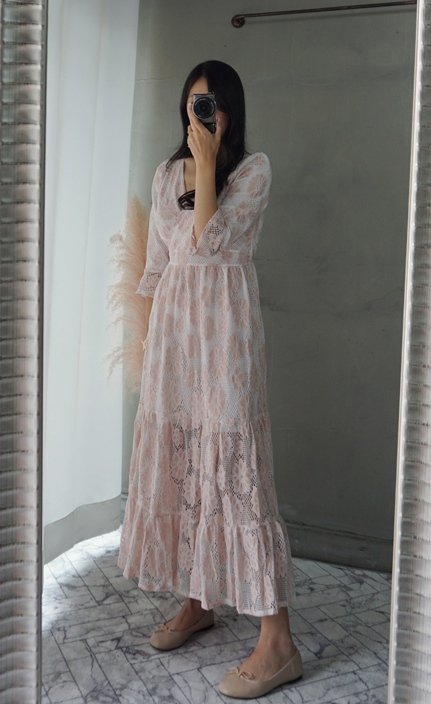 New Women Dress Autumn New Flower Dresses Maxi Lon