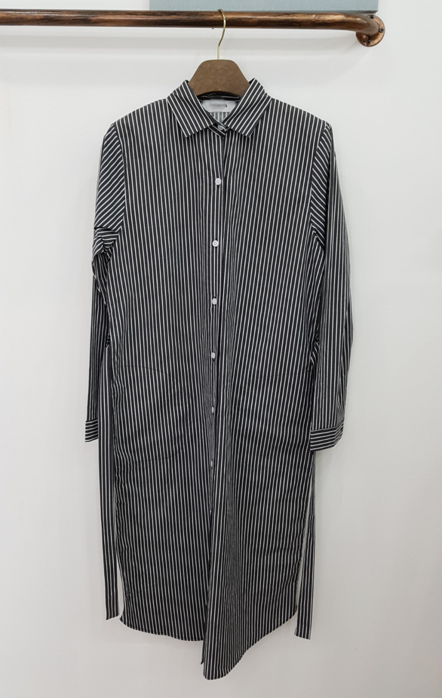 New Modern Striped Shirt Dress Black, Pink Nome Co
