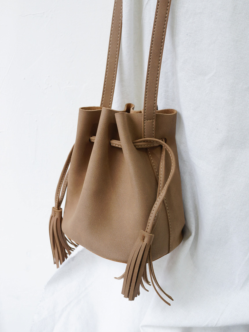 New suede mini bucket 4color kitsch bag casual coo