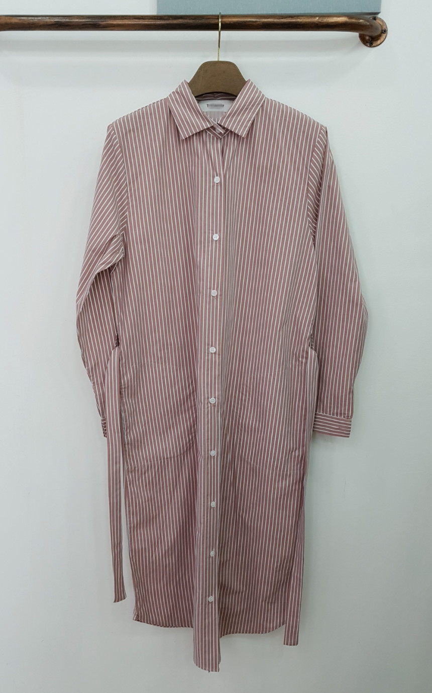 New Modern Striped Shirt Dress Black, Pink Nome Co