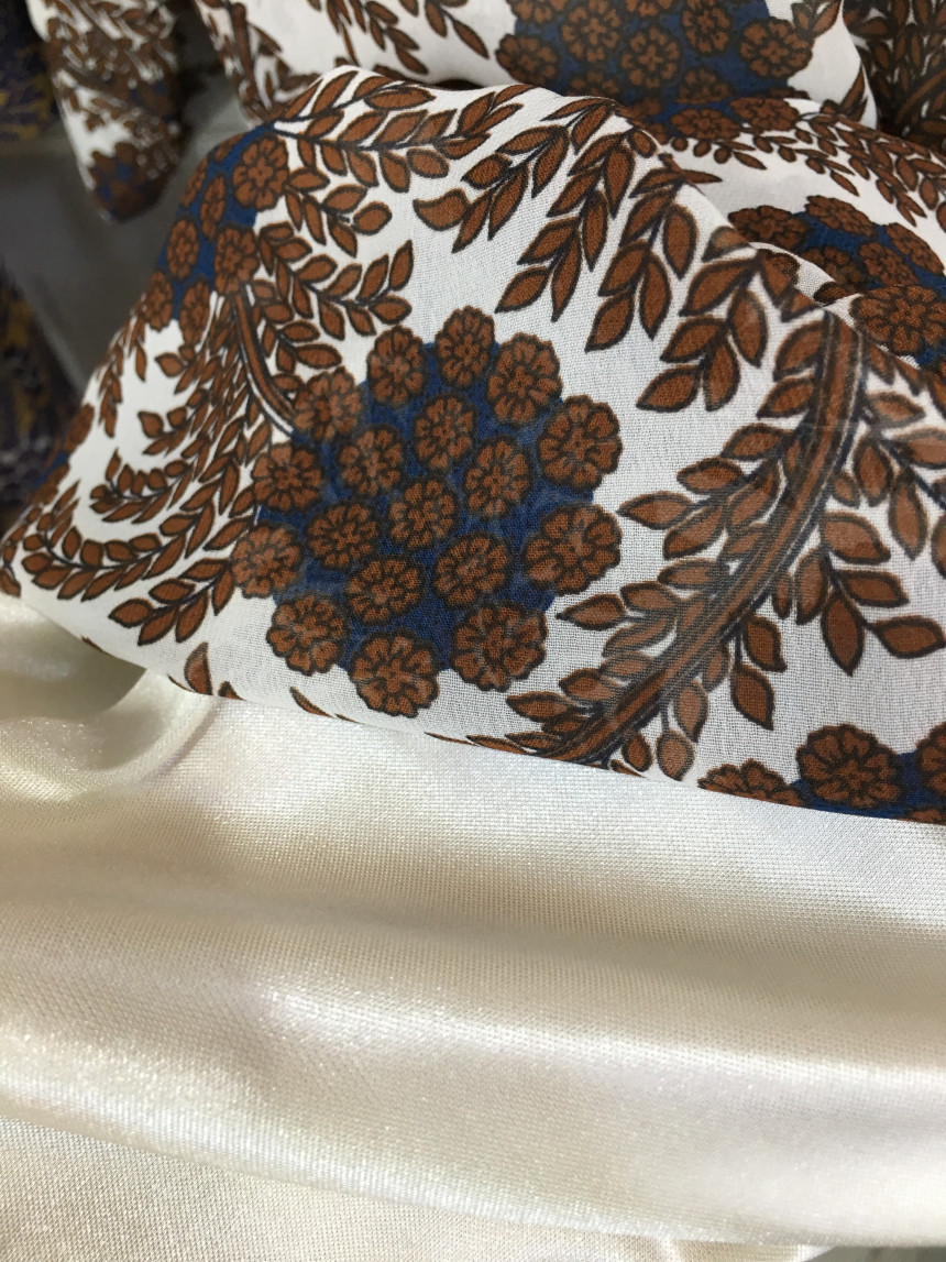 Free Shipping Autumn Flower Chiffon Long Dress 2CO