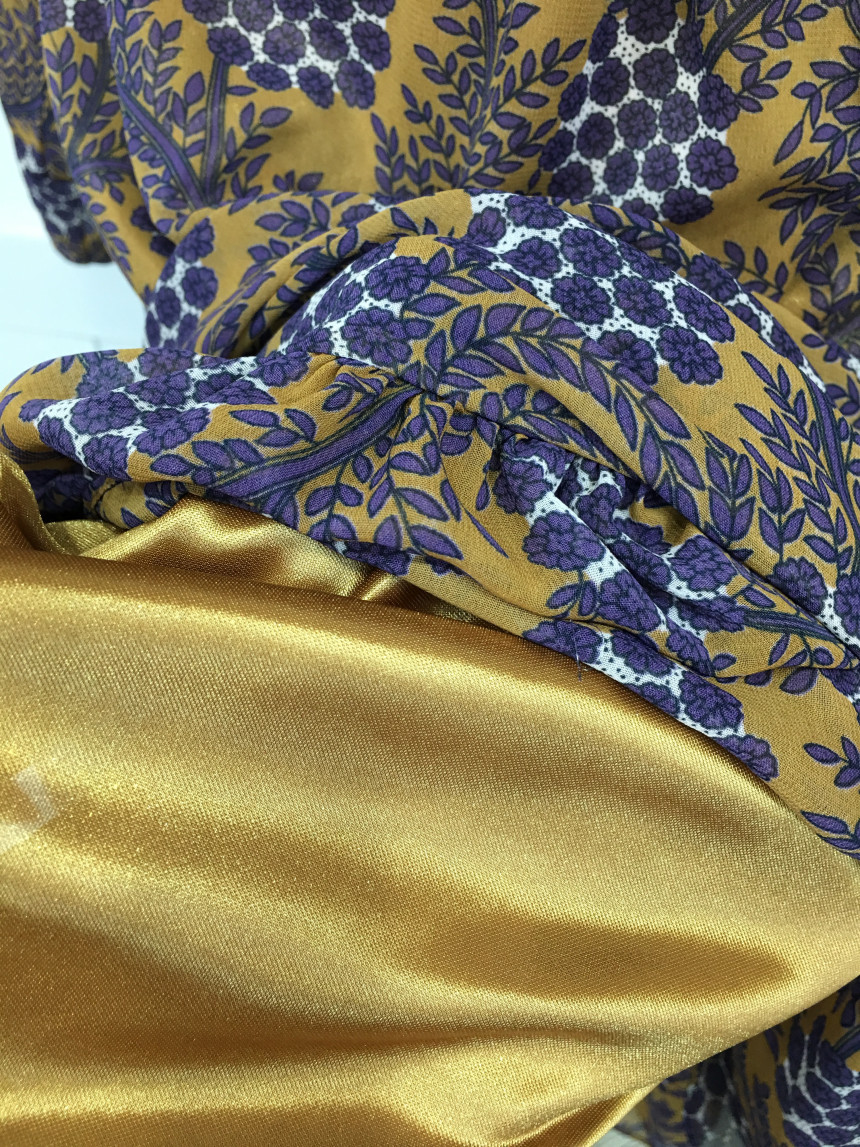 Free Shipping Autumn Flower Chiffon Long Dress 2CO